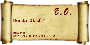 Berda Ottó névjegykártya